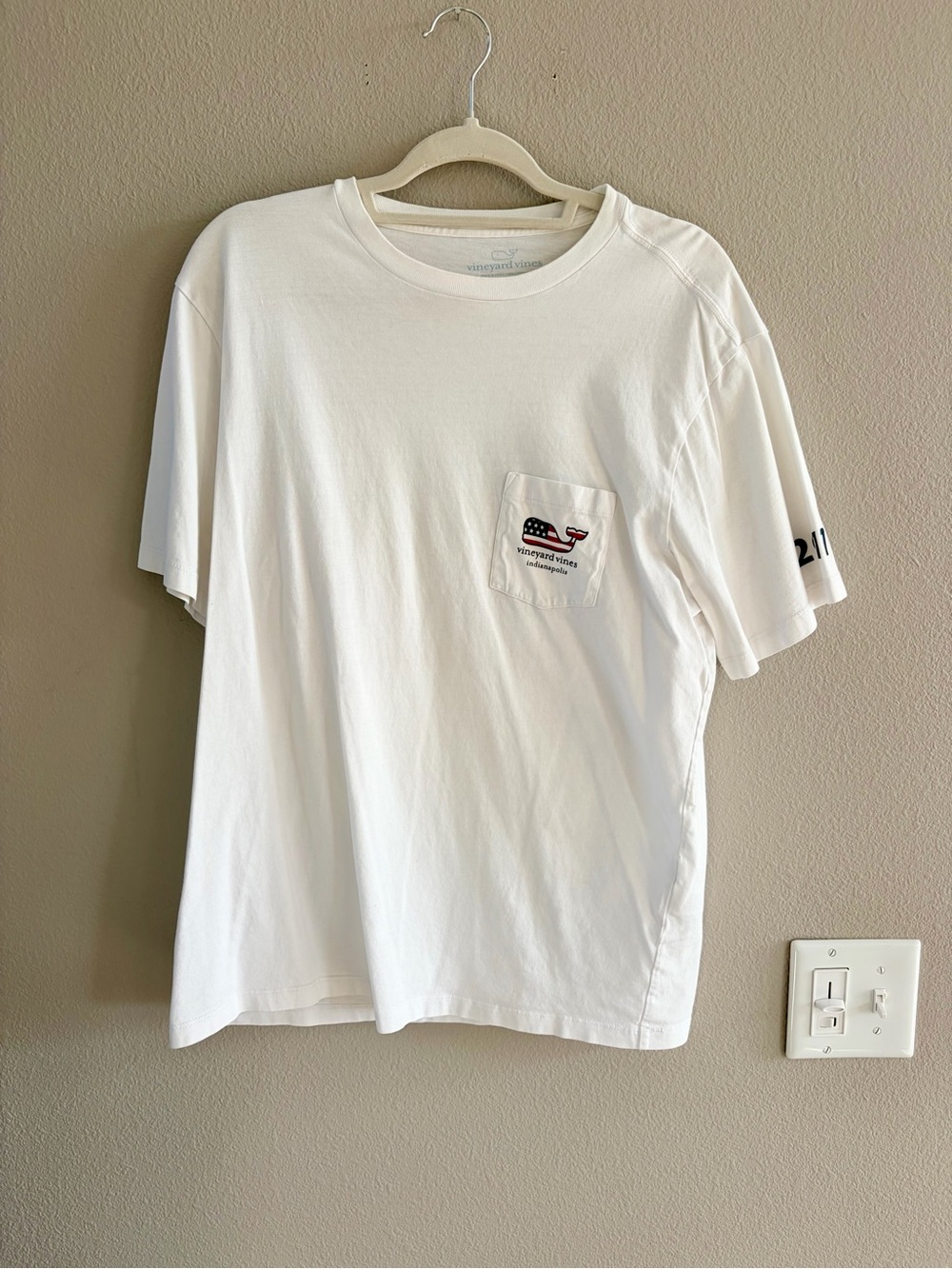 Vineyard Vines White Short-Sleeve Pocket Tee Indianapolis Whale